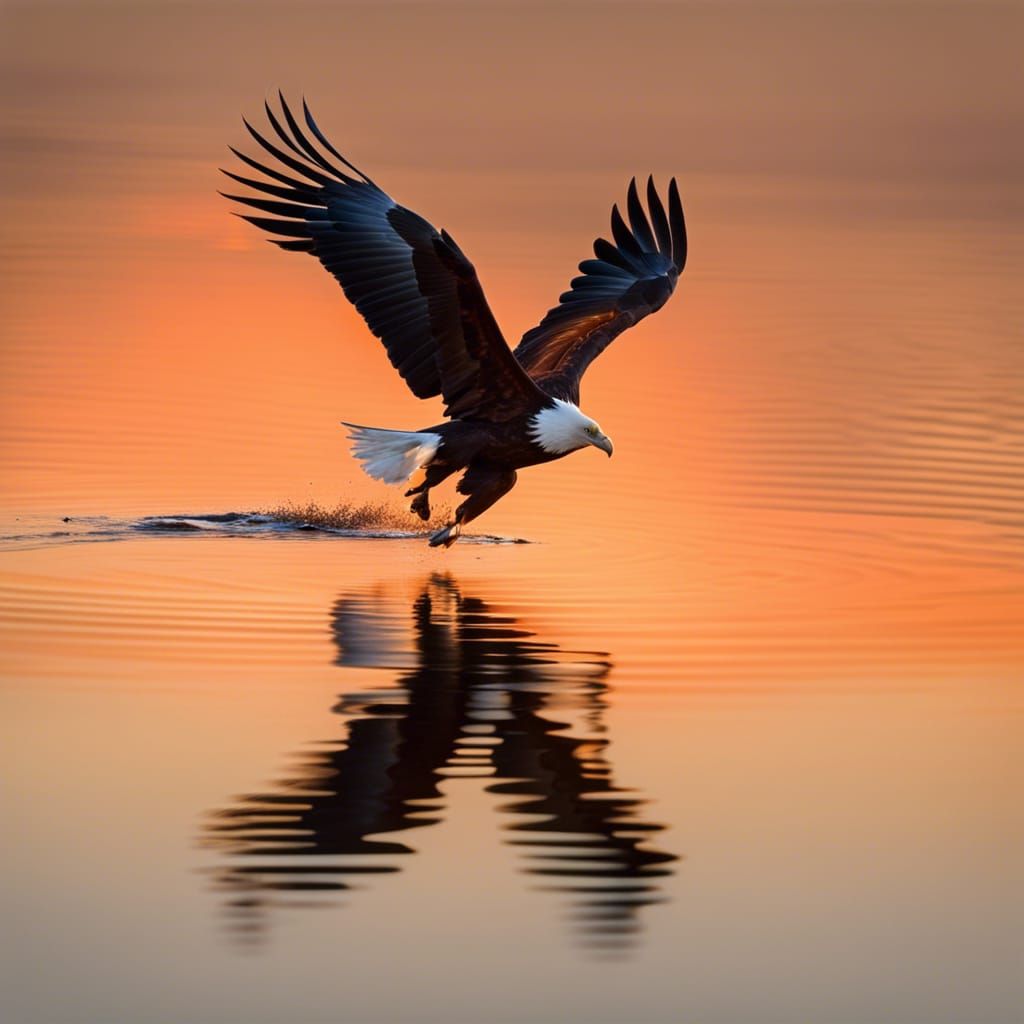 Fish Eagle Hunting at Dawn