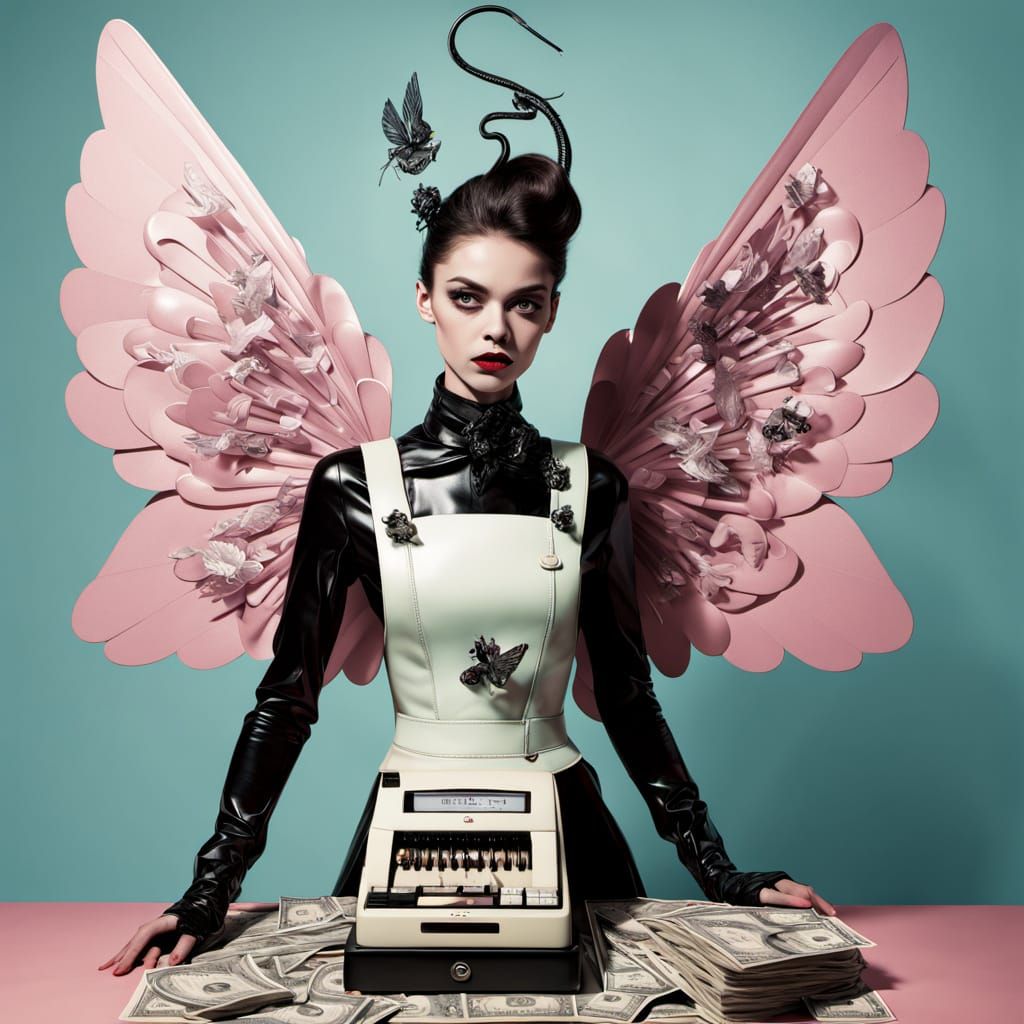 Dollar-Winged Fairy on Cash Register, Olaf Style