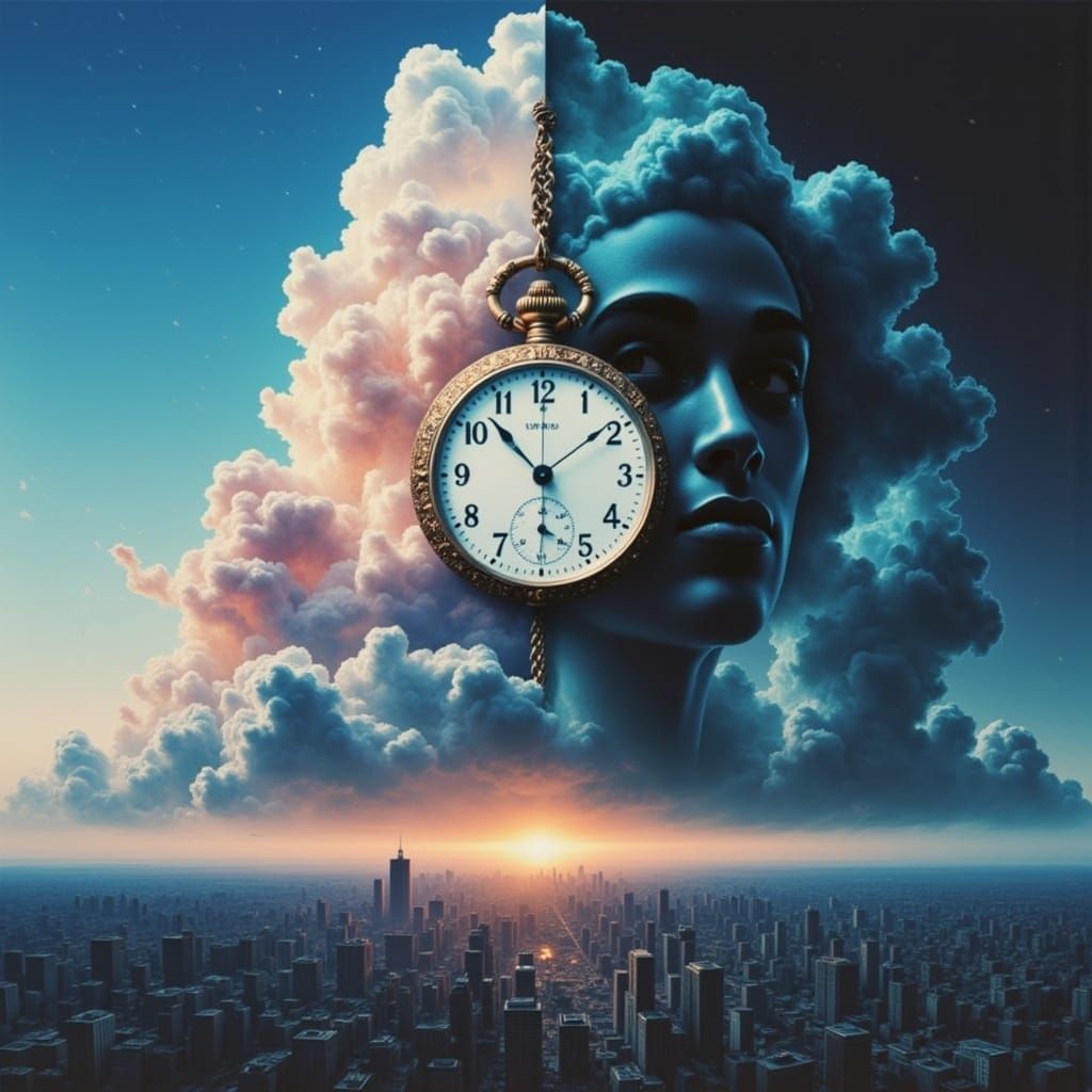 Retro Hip Hop Album Cover with Distorted Sunset and Pocket W...