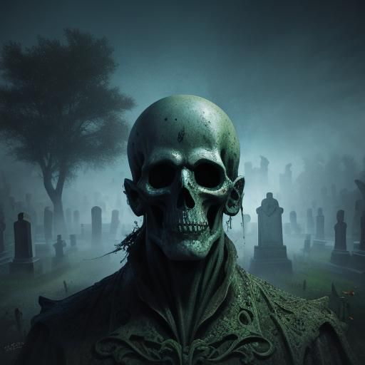 Paranormal Ghost in Haunted Cemetery: Hyperrealistic Splash ...