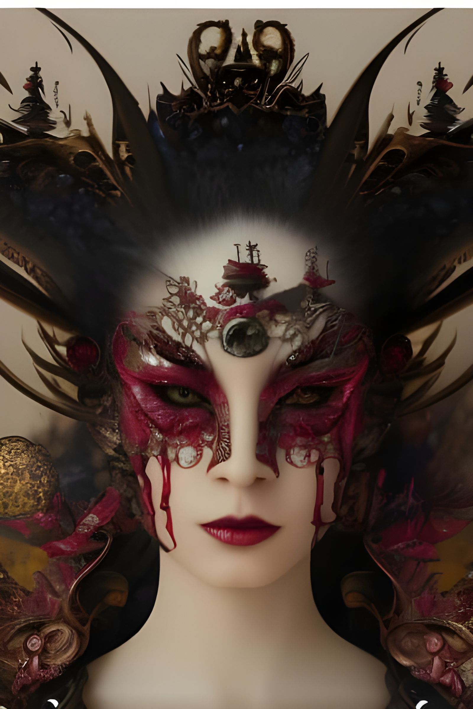 Ruby Eyed Figure in Intricate Armor