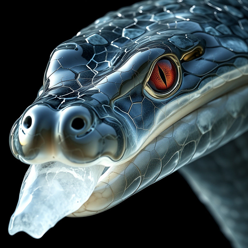 Transparent Anaconda Head as CGI Rendering