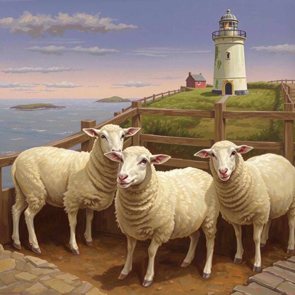 Majestic Sheep at Lighthouse Viewpoint