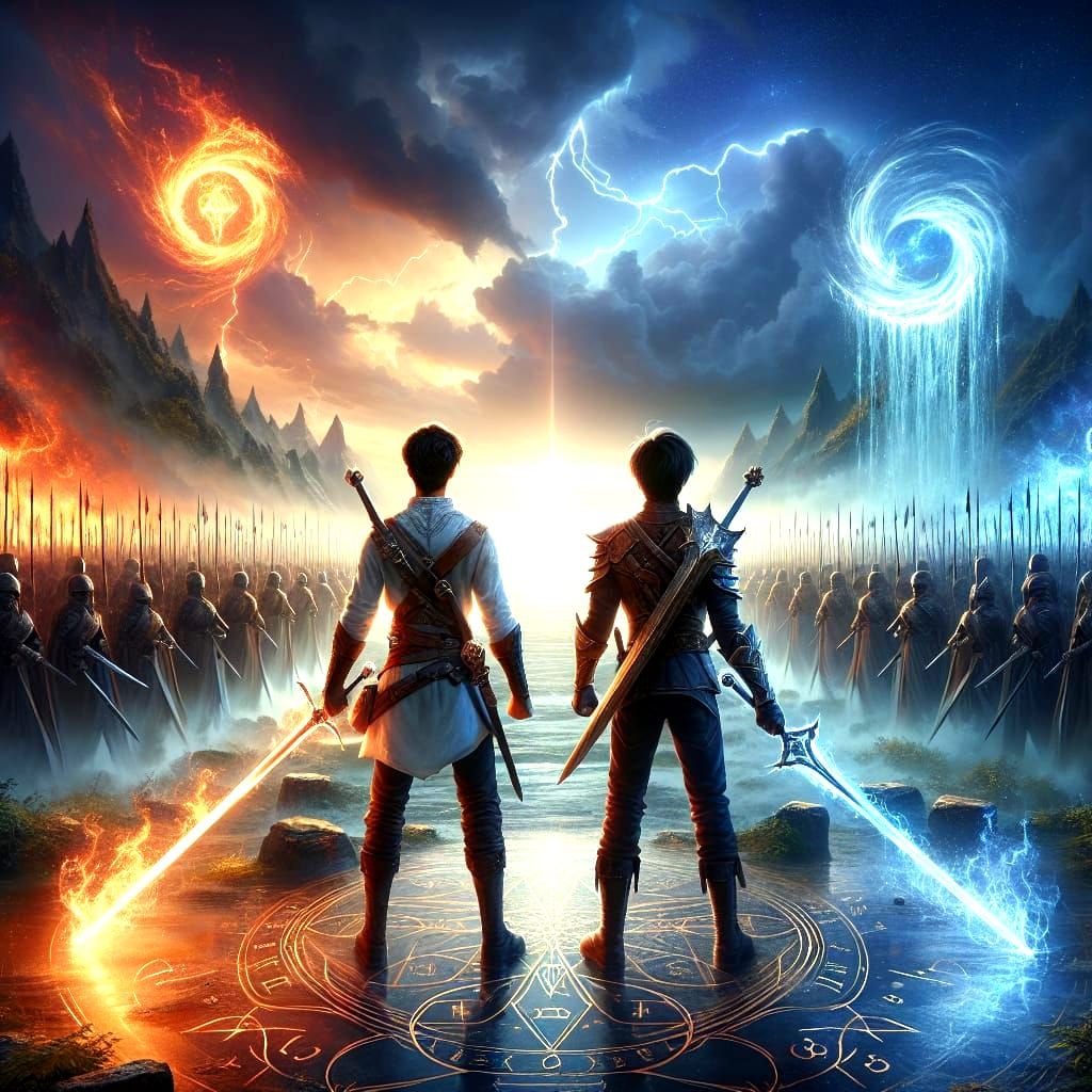 Heroic Swordsmen Confront Army in Fantasy Battle