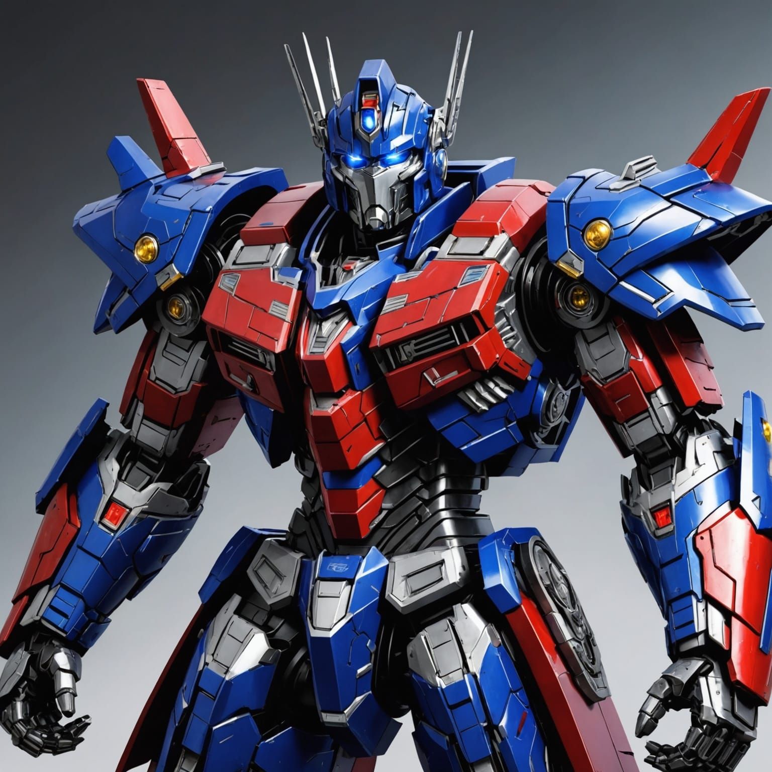 Optimus Prime in Warhammer Armor: 3D Anime Art