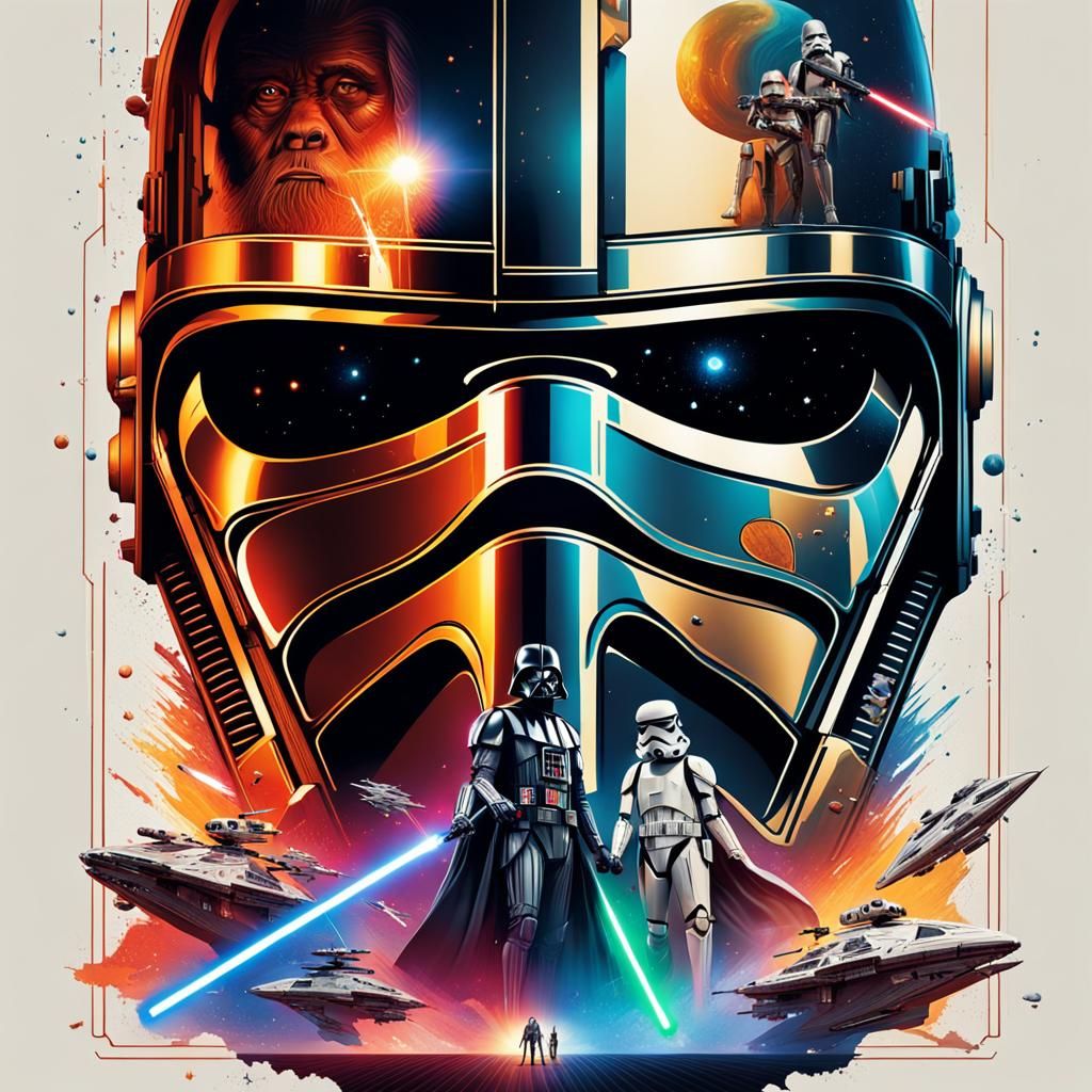 Dramatic Star Wars Portrait in Splash Art Style