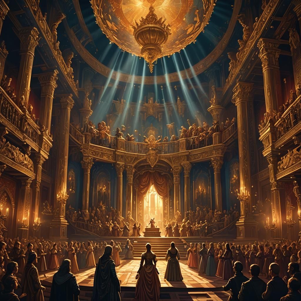 Dramatic Musical Performance on Ornate Stage