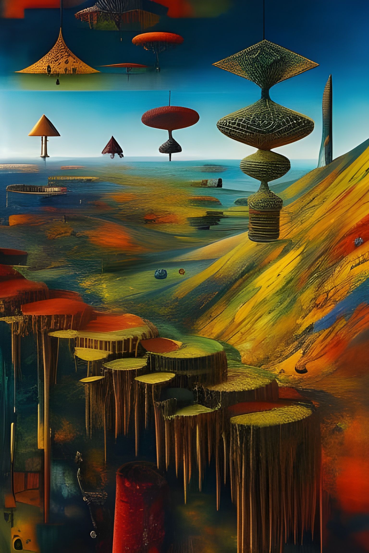 Surreal Hallucinatory Collage of Man on Wall