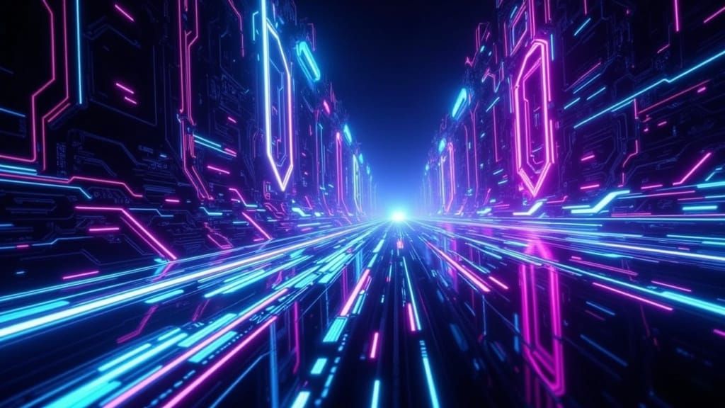 Tron Redux Movie Poster with Synthwave Neon Style