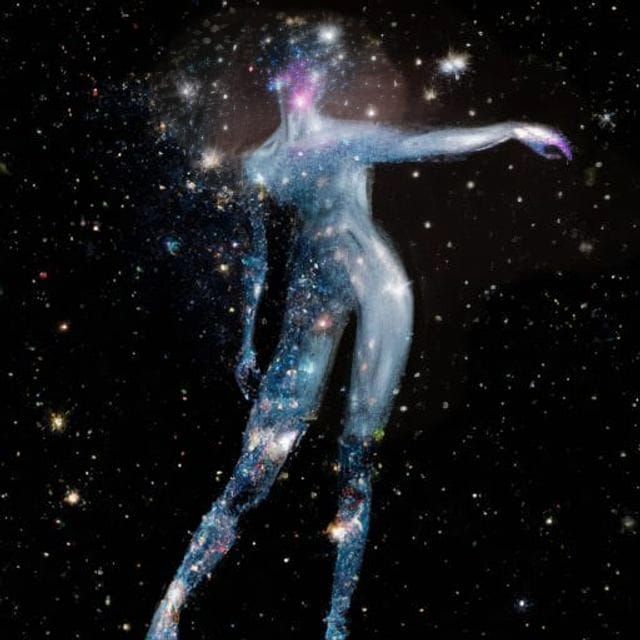 Cosmic Woman Made of Stars and Nebulae