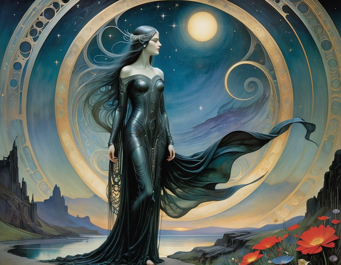 Evening Star in Art Nouveau Style