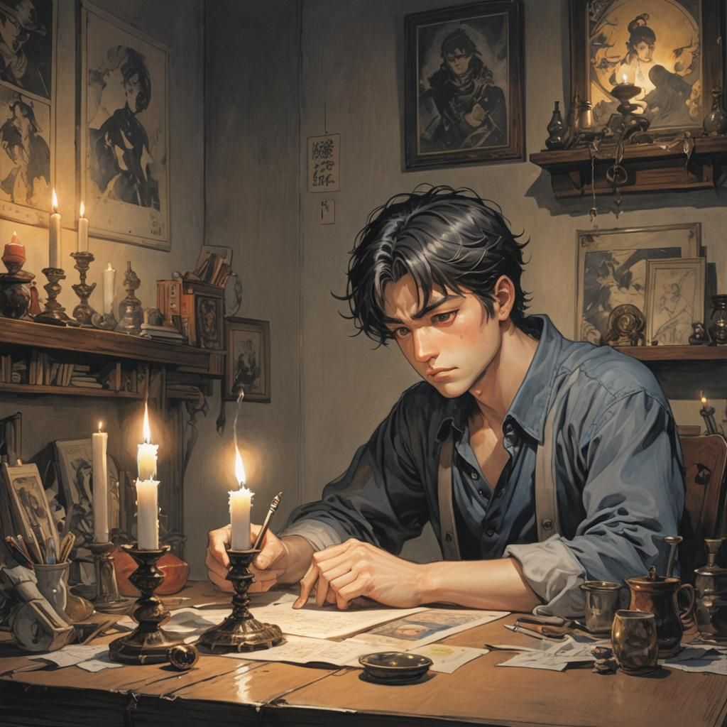 Artist's Creative Block in Manga Comic Art