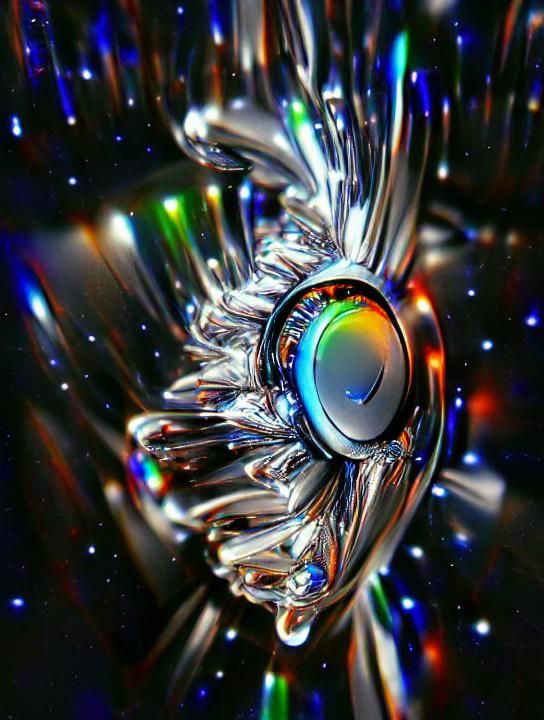 Chrome Nebula with Earth as Water Droplet