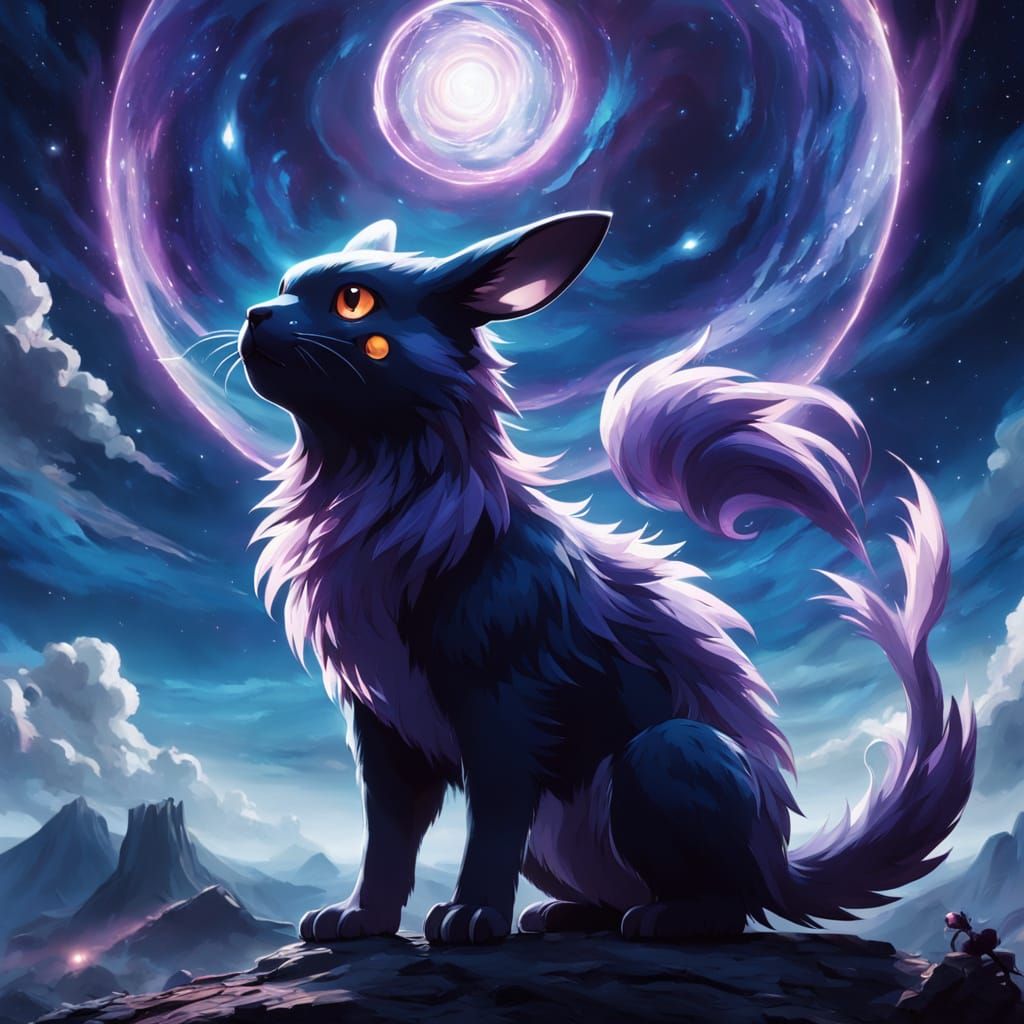 Glastrier Pokemon Gazes at Celestial Night Sky