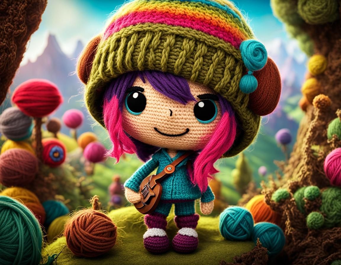 Sackgirl Punk Rocker in Yarn World