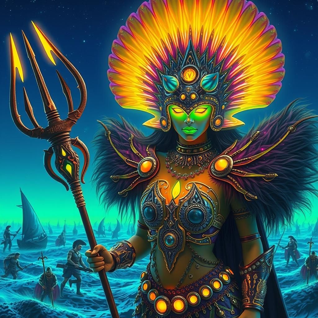 Clam Shell Amazon Warrior Leads Fish Army