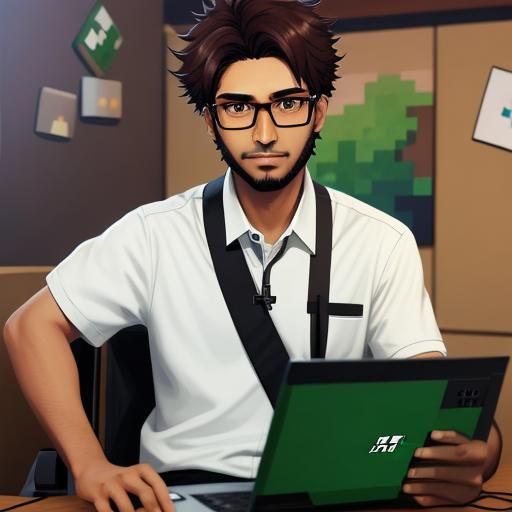 Anime Style Boy Plays Minecraft on PS5