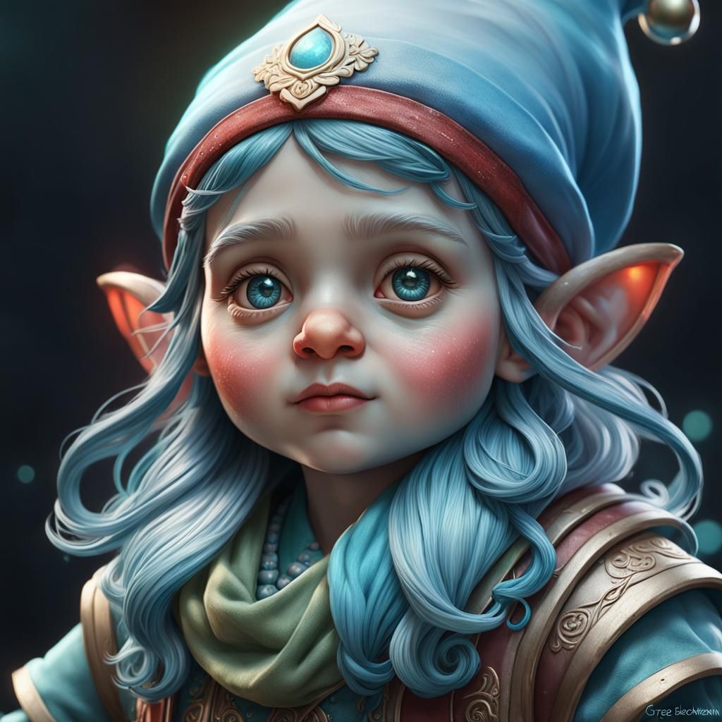 Hyperdetailed Porcelain Gnome Doll Portrait