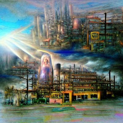 Cyberpunk Factory of Souls: Postmodern Concept Art