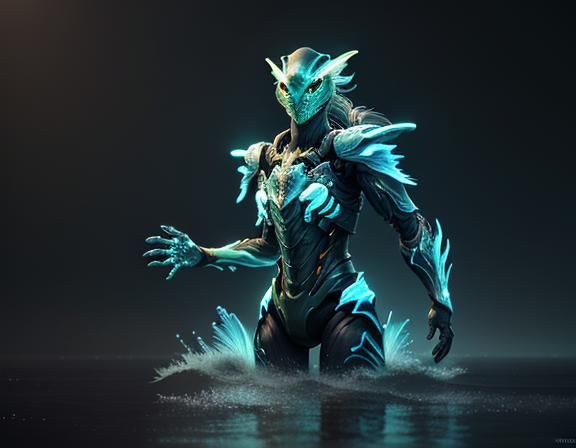 Bioluminescent Amphipioid Rises: 3D Game Cinematic Art