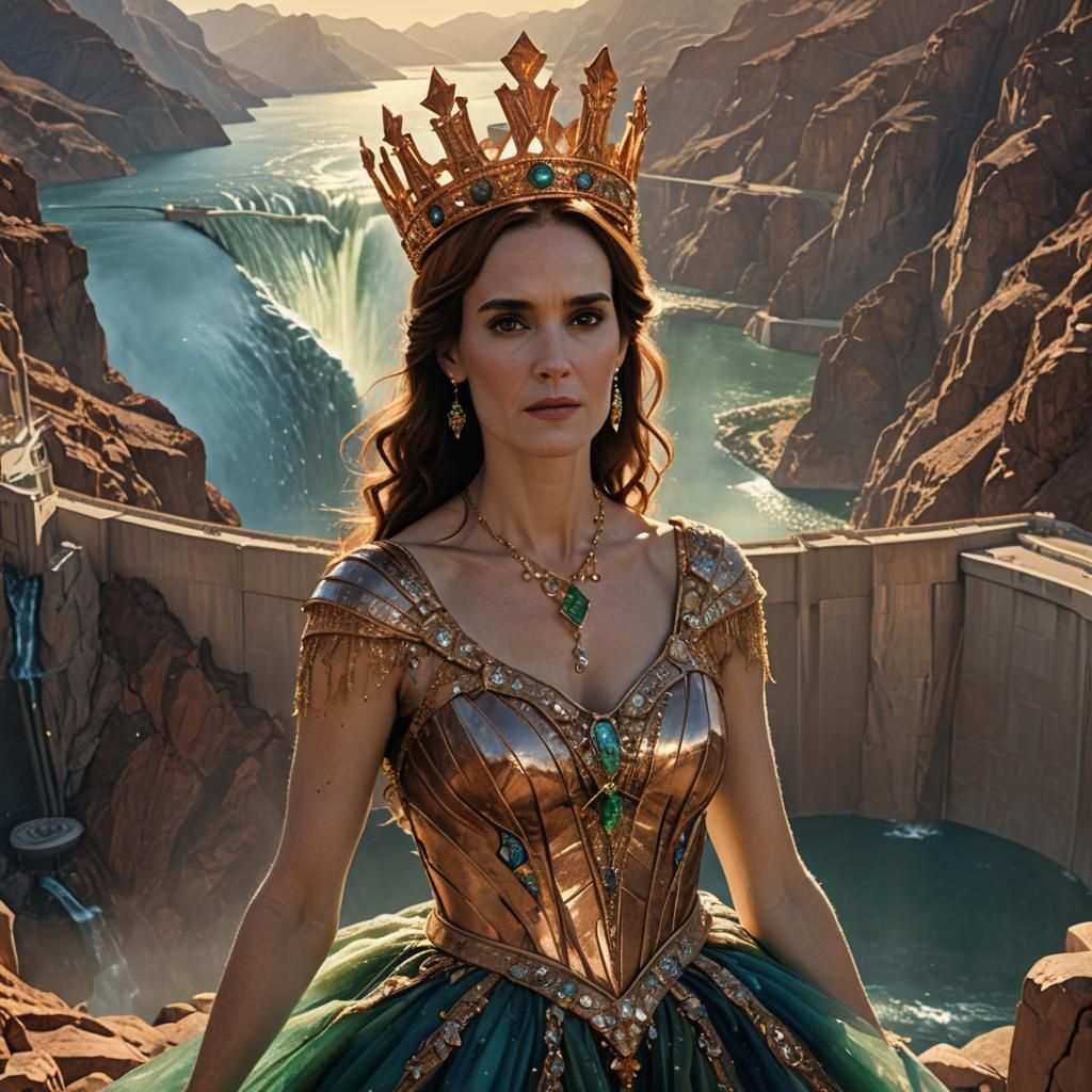 Winona Ryder in Copper Crown at Hoover Dam