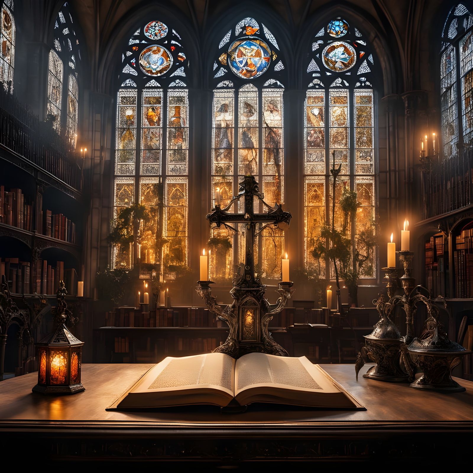 Epic Fantasy Library Portal Unveils Miniature World