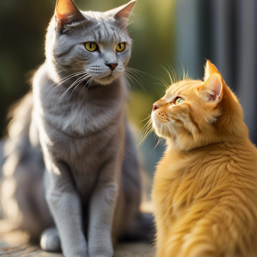 Cats Tails Form a Heart in Professional Photo