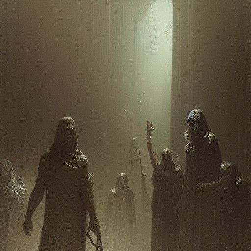 Horror Cultist in Engraving Style