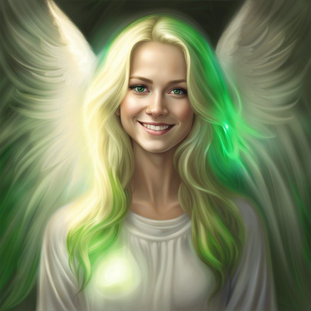 Angelic Portrait of a Smiling Young Woman