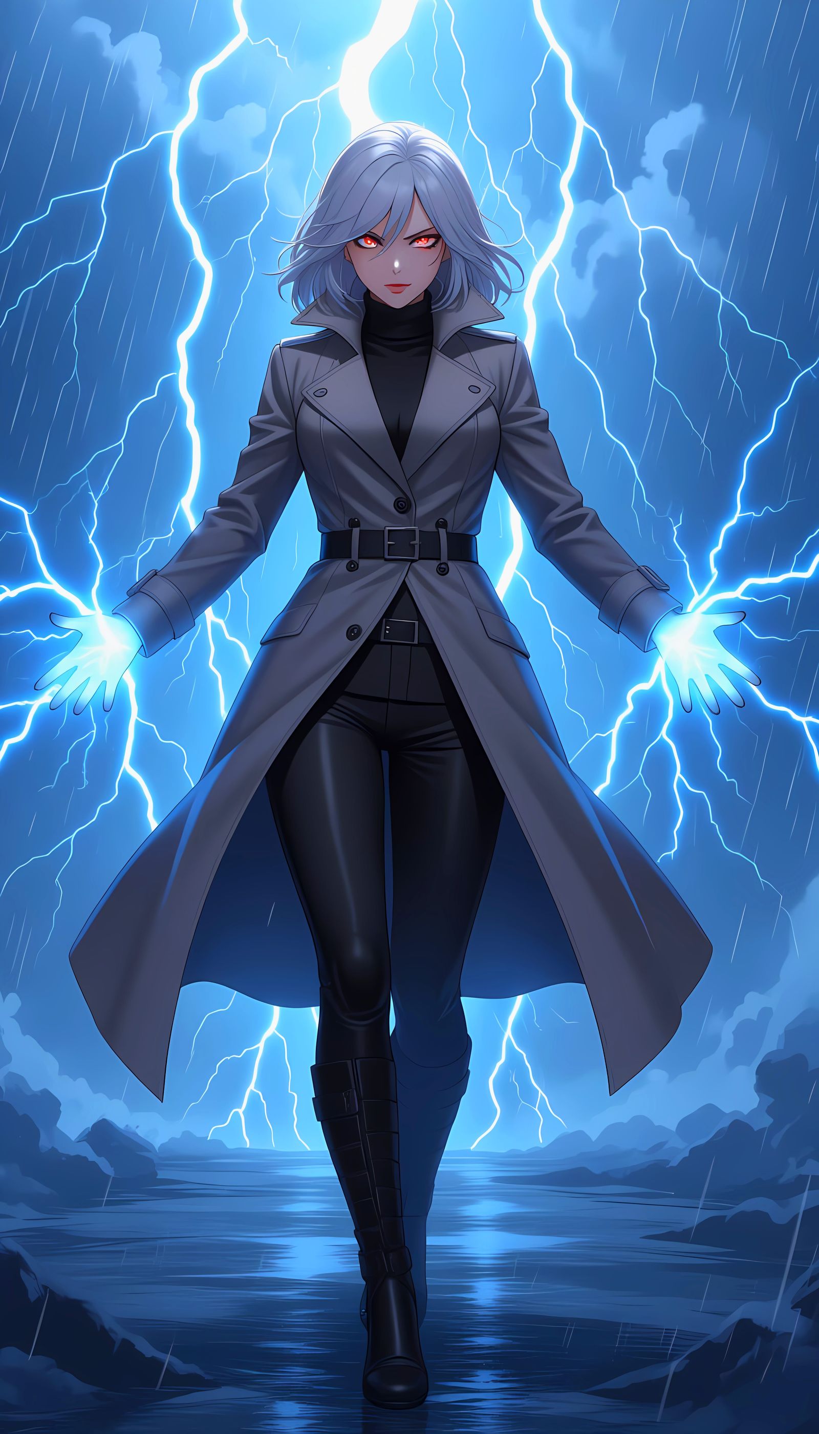 Anime Supervillain: Lightning Hands in Thunderstorm