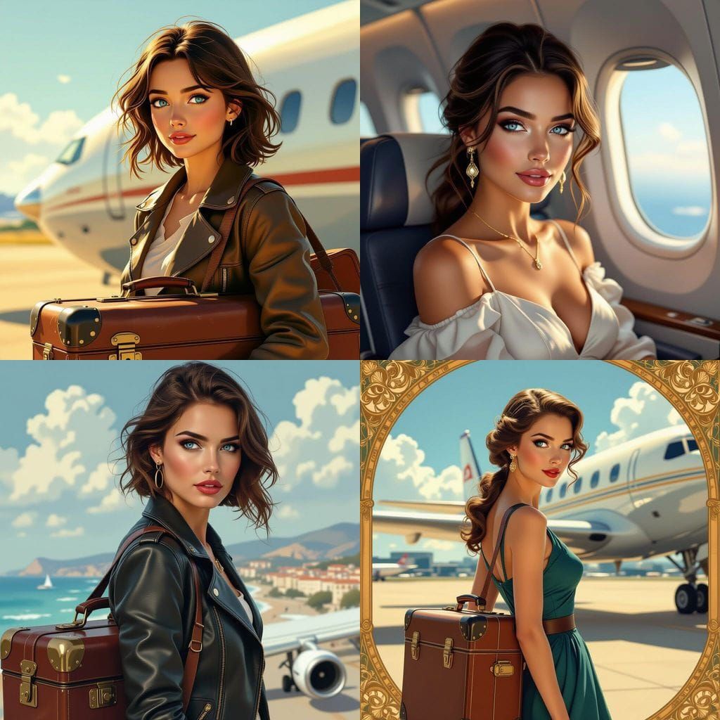 Woman with Blue Eyes Departs for Sicily