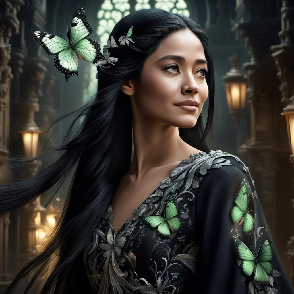 Woman with Butterfly: A Digital Matte Painting