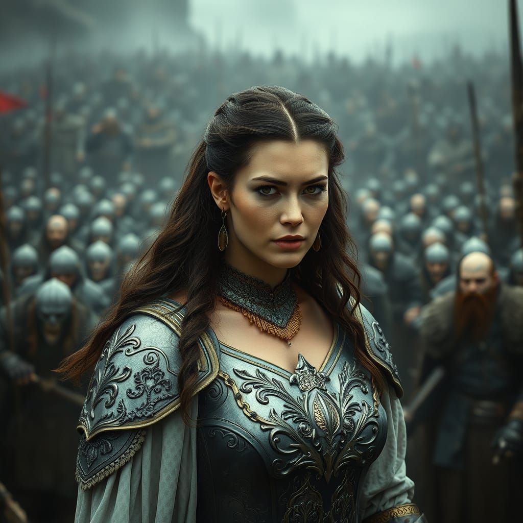 Arwen at Helm's Deep with Orc Army