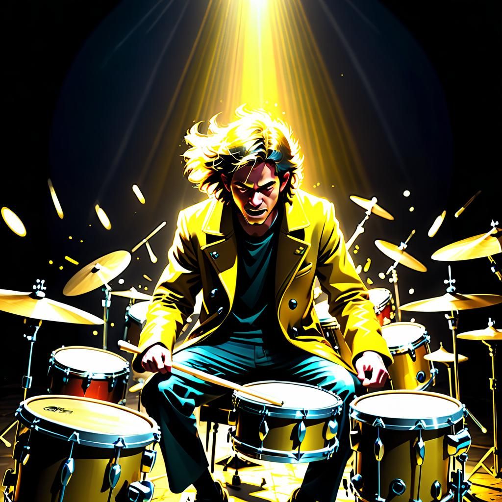 Faded Colors: A Solitary Figure in Darkness