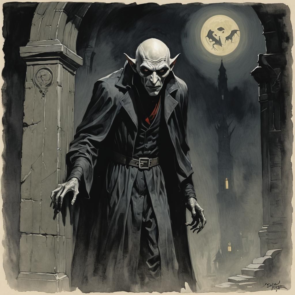 Sinister Nosferatu in Gothic Horror Style