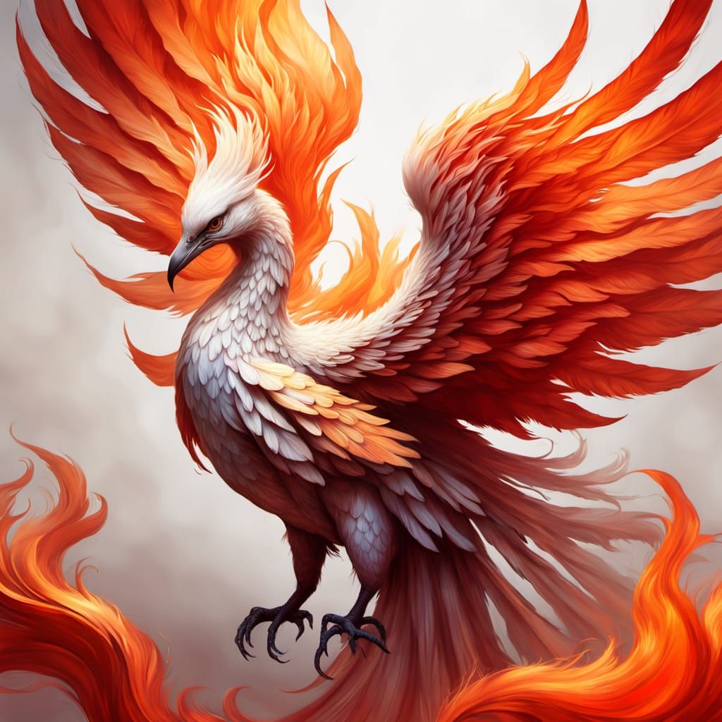 Phoenix Transforms in Elegant, Hyper-Realistic Digital Art