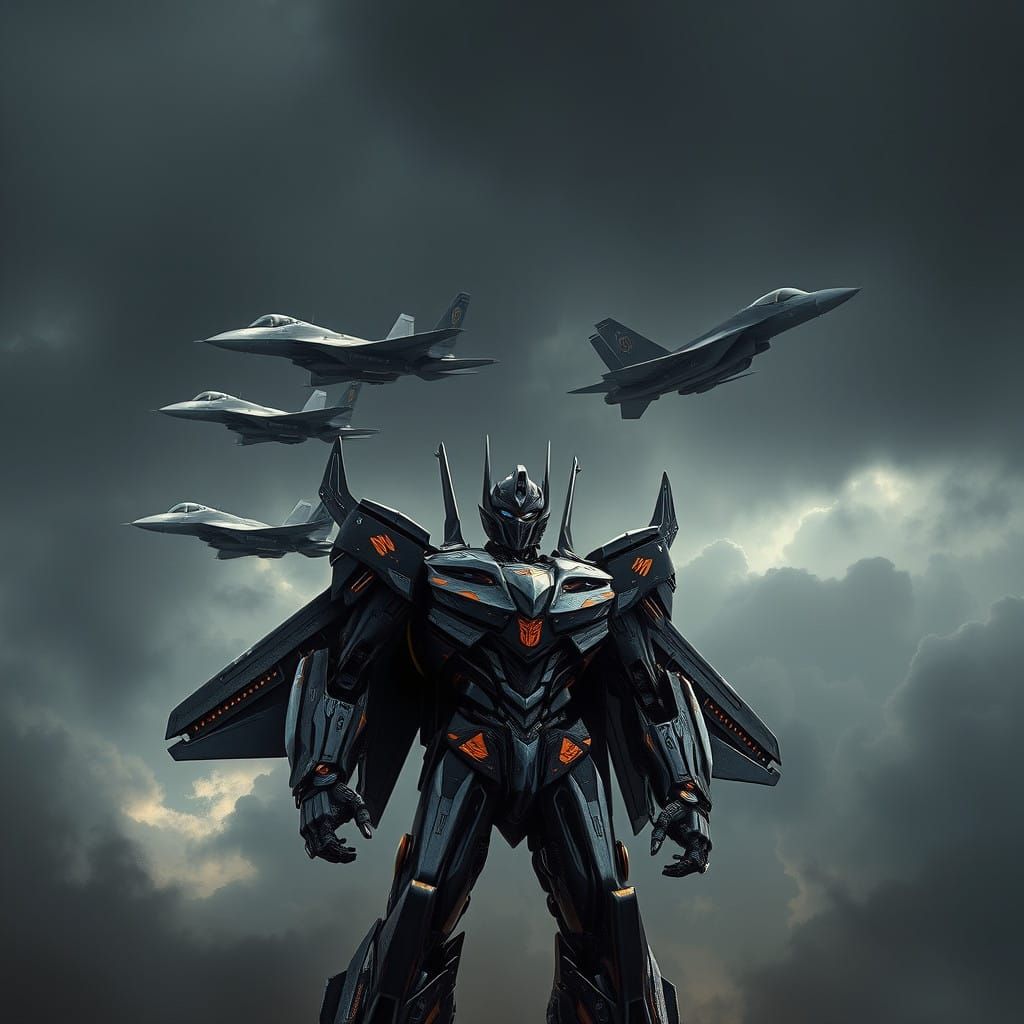 Cybernetic Starscream Dominates the Dark Sky