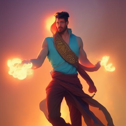 Handsome Genie Emerges in Dynamic Lighting
