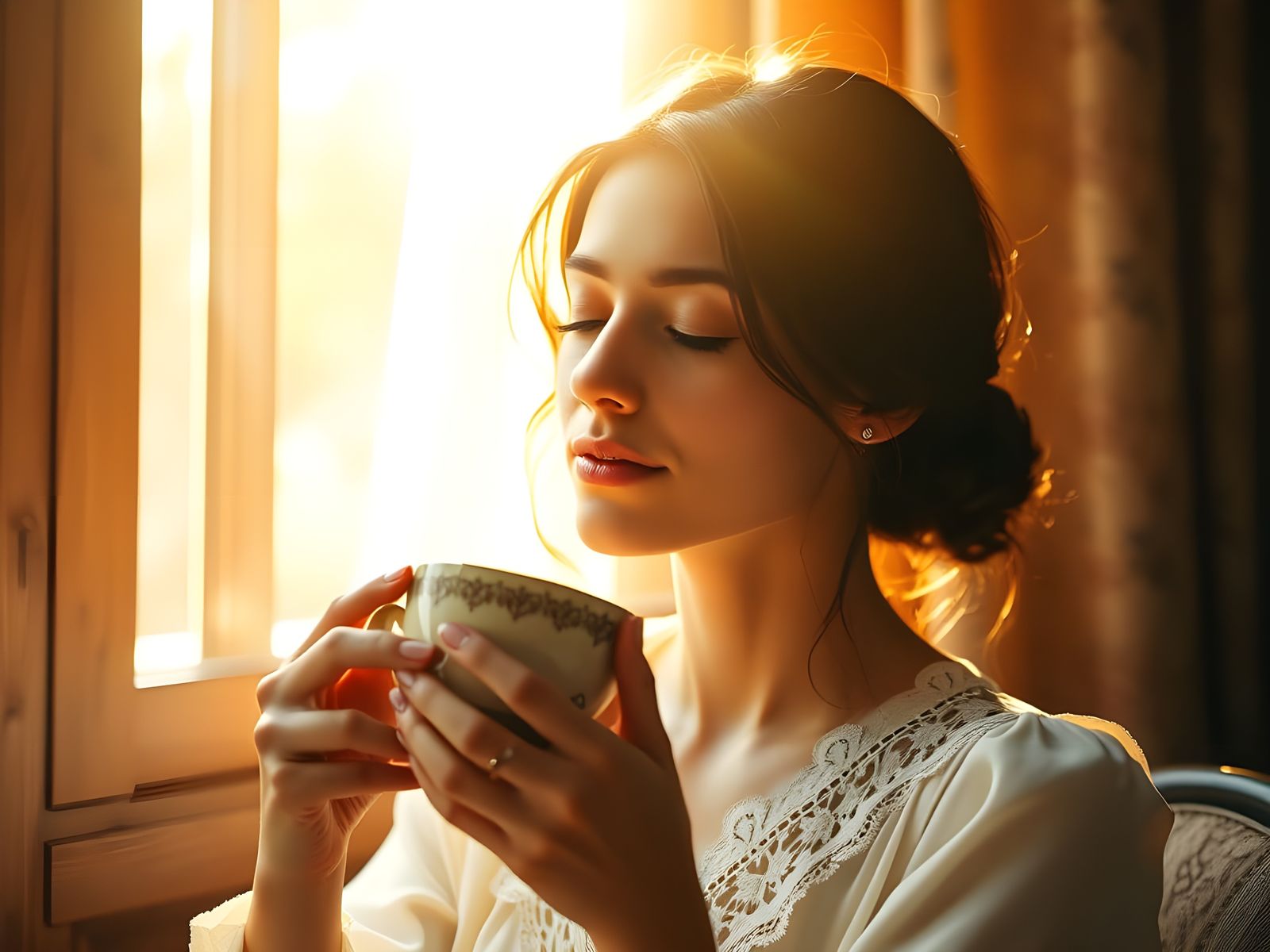 Cozy Morning Moment in a Warm Home