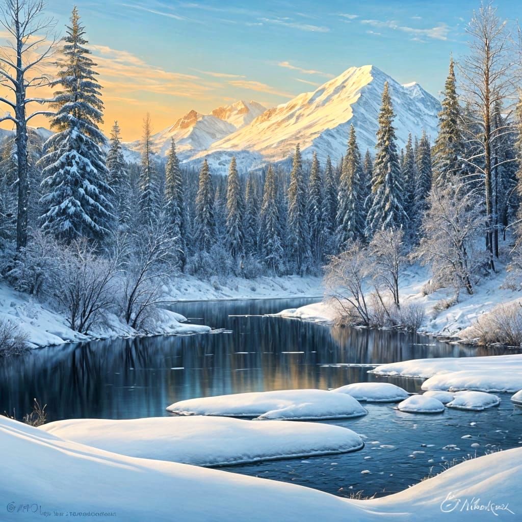 Winter Landscape Transformed: A Masterful Painting