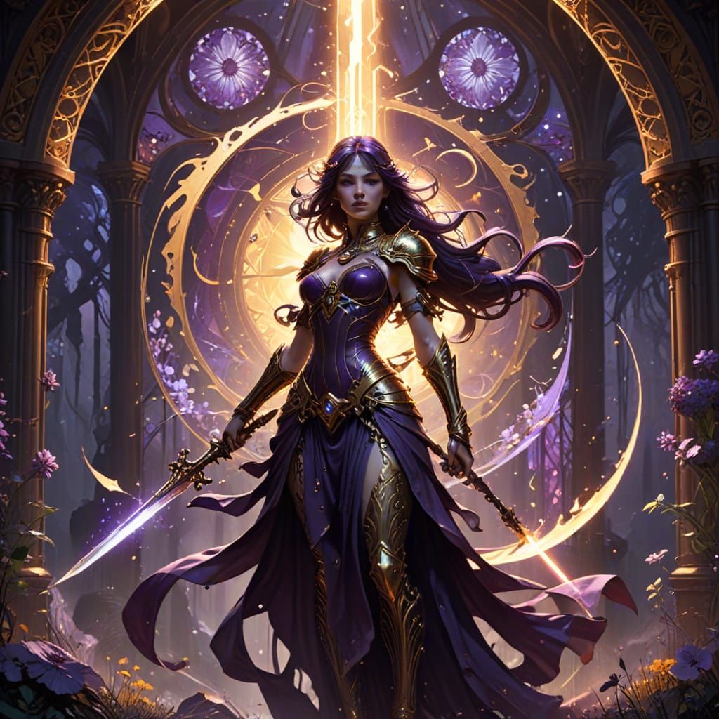 Ethereal Warrior Unleashes Magic in Dark Fantasy Realm