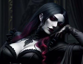 Vampire in Coffin: Dark Fantasy Art