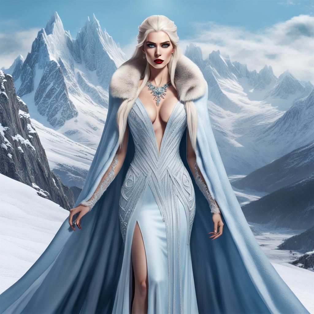Fantasy Ice Queen with Platinum Hair