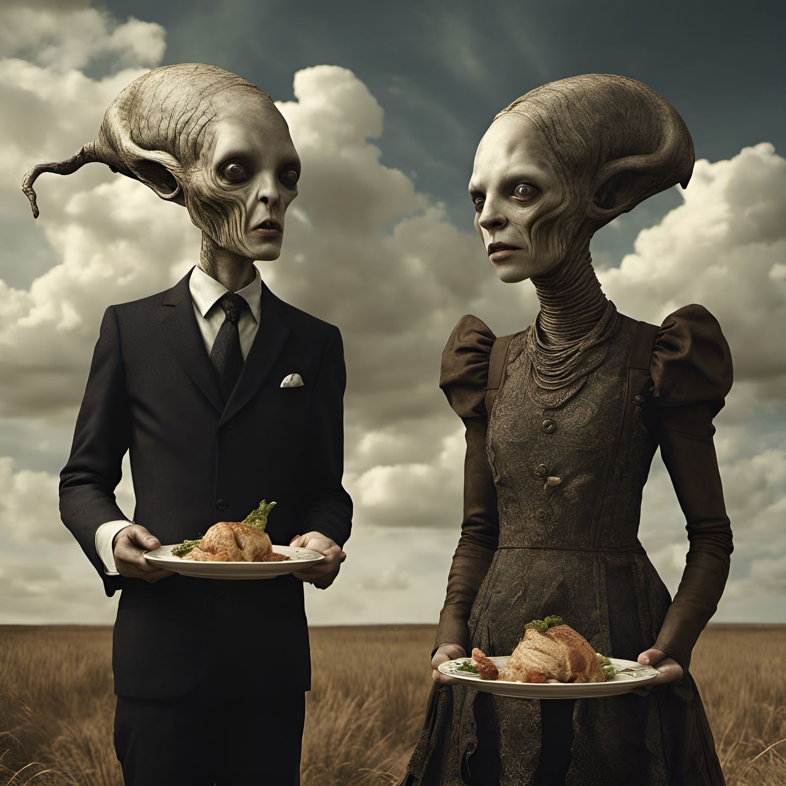 Bizarre Feast: Dreamlike Alien Food in Hyperrealistic Detail