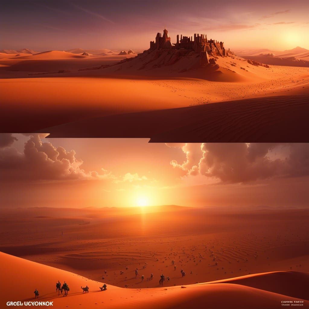 Sahara Sunset: A Hyperdetailed Digital Masterpiece