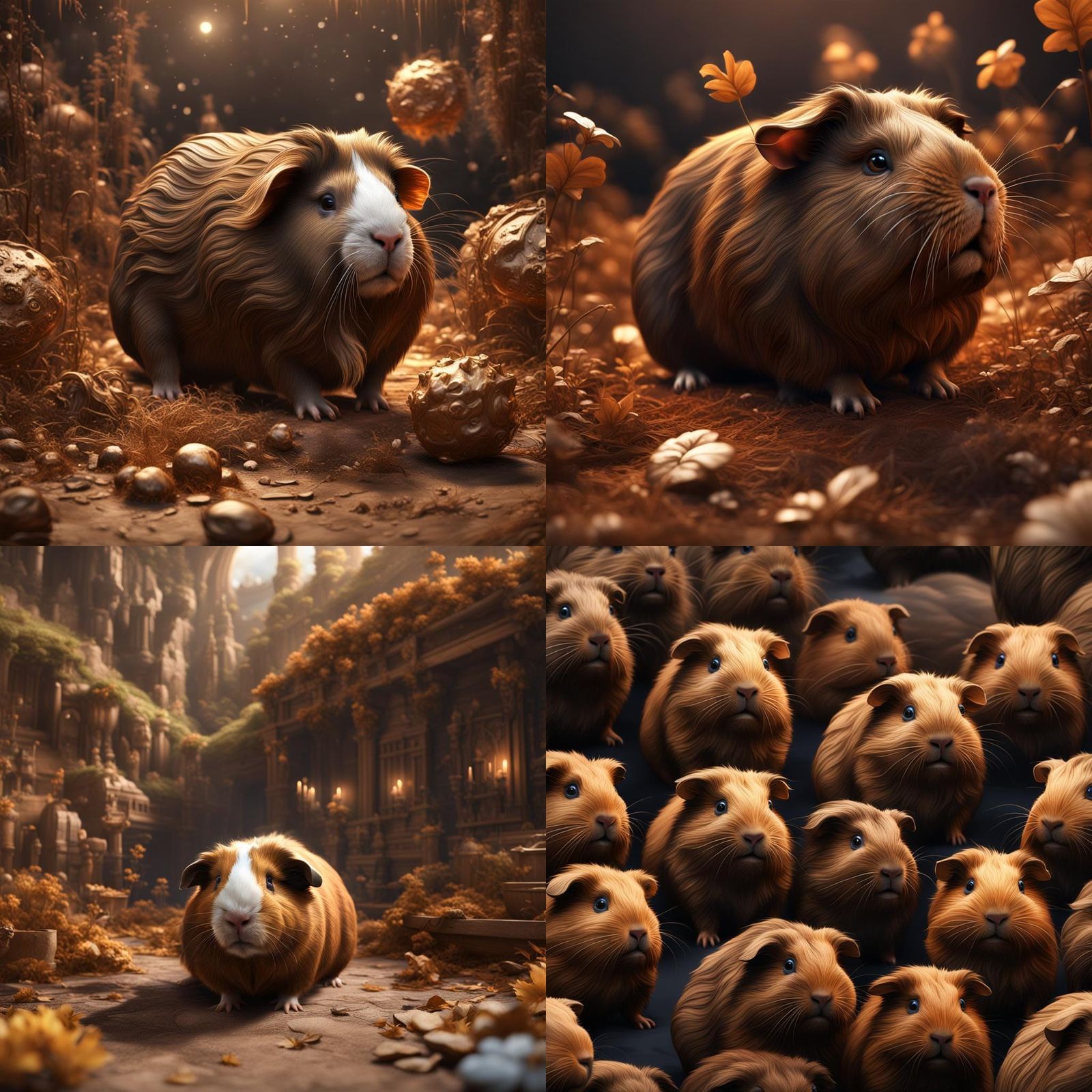 Detailed Brown Guinea Pig Digital Painting