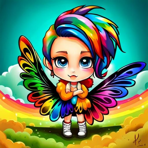 cute adorable rainbow fairy