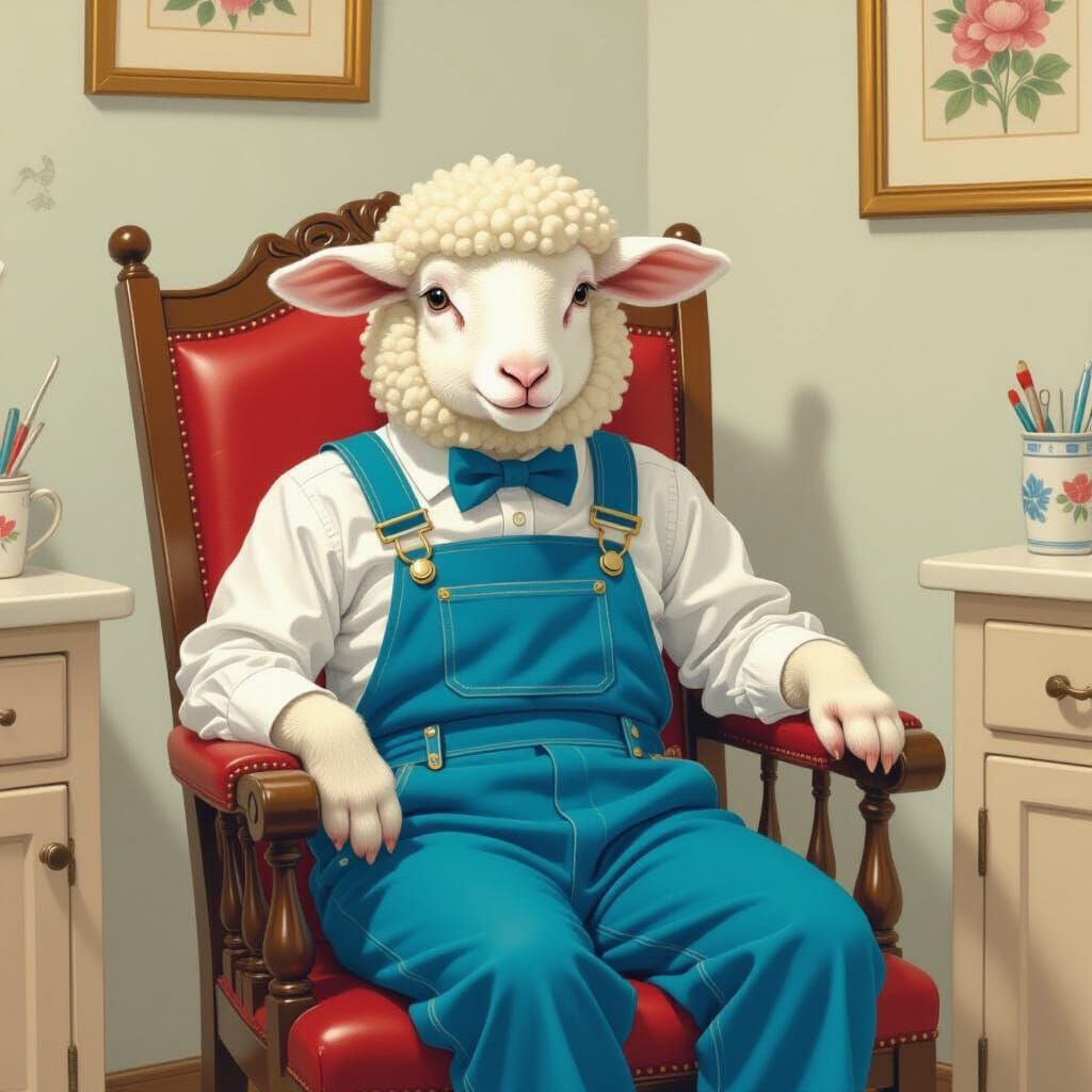 Lamb at the Dentist, Beatrix Potter Style