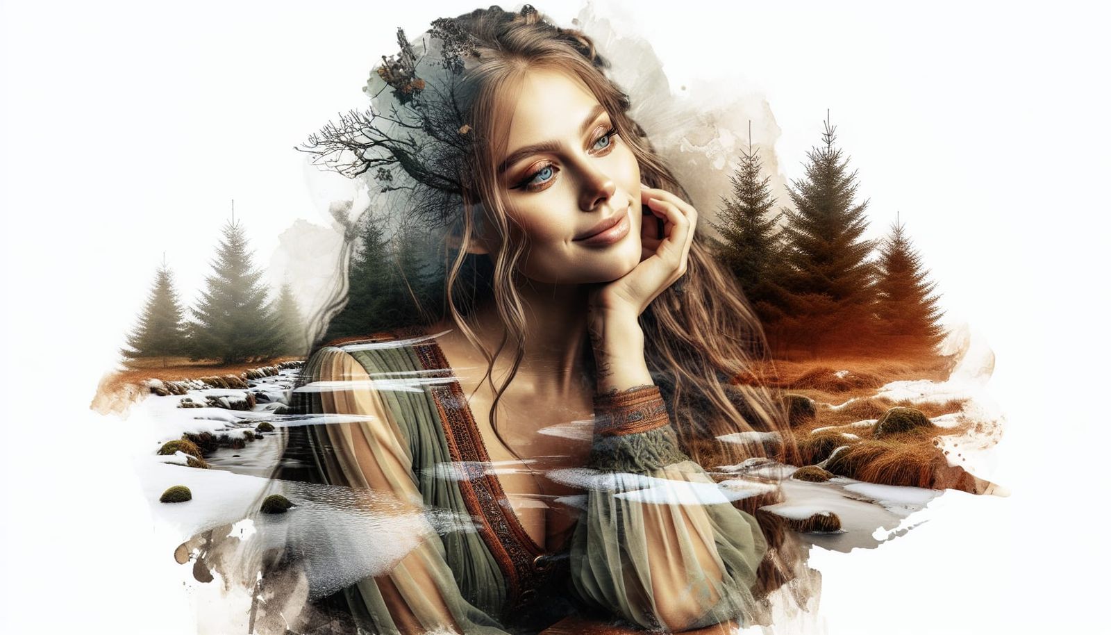 Romantic Norse Goddess Seeks Warmth in Winter Wonderland