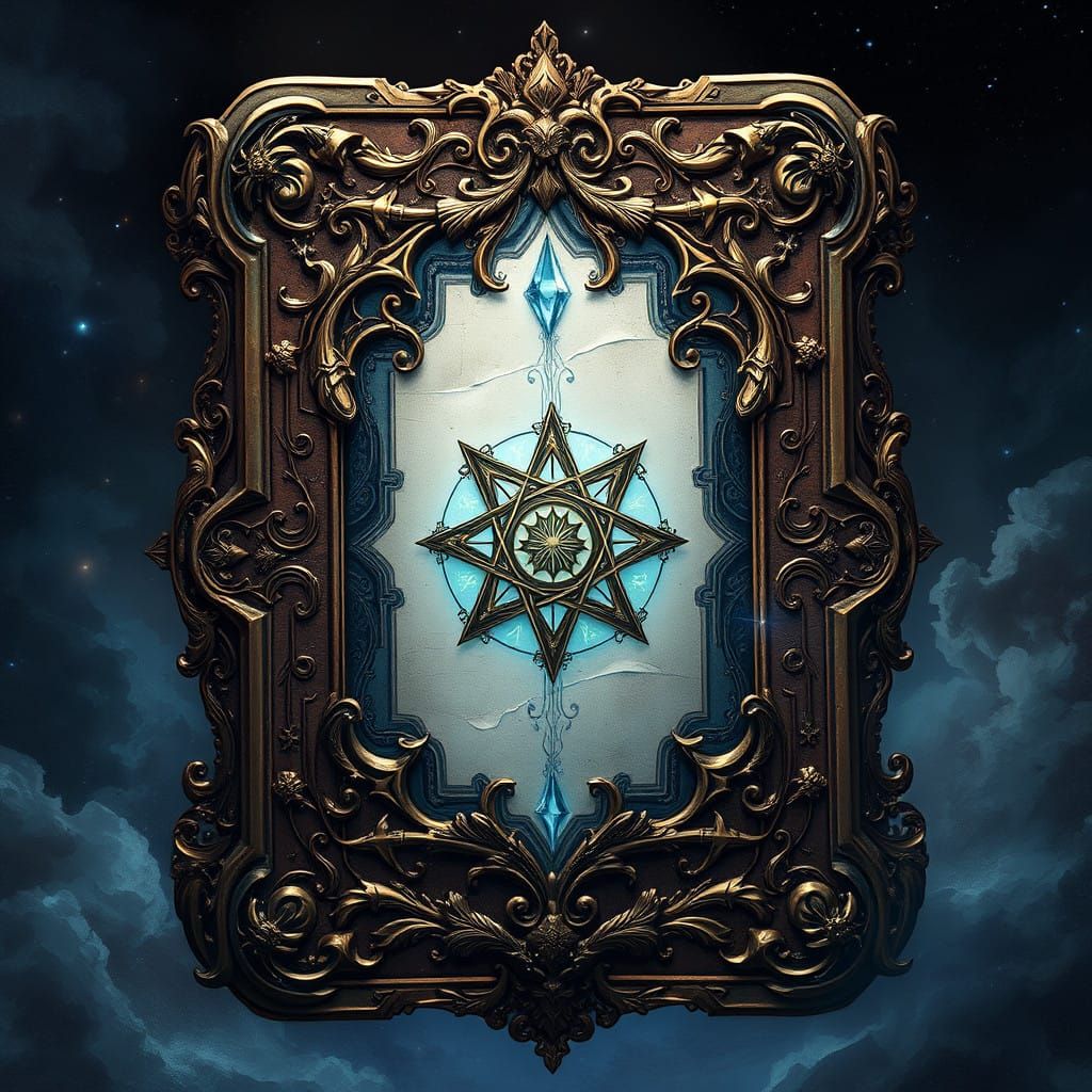 Mystical Card Illustration with Intricate Details and Textur...